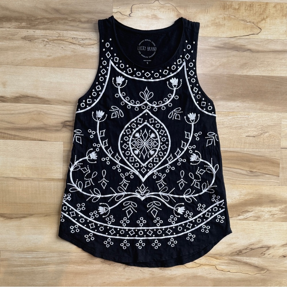 Lucky Brand Embroidered Tank Top - Small